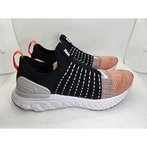 Nike React Phantom Run Flyknit 2 Shoes Mens 8 Black Team Orange Running Sneakers